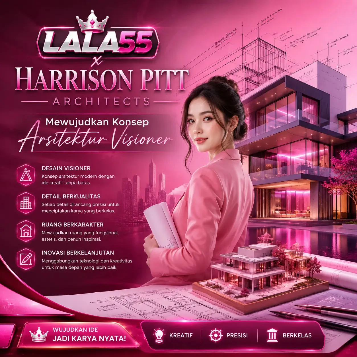 LALA55 X Harrison Pitt Architects | Mewujudkan Konsep Arsitektur Visioner